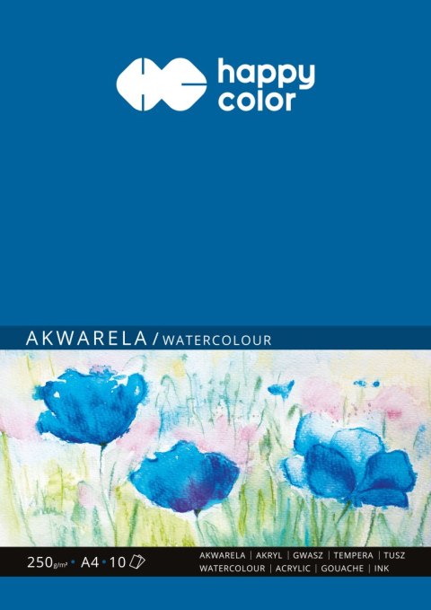 Blok akwarelowy, ART, A4, 10 ark, 250g, Happy Color HA 3725 2030-A10 Happy Color Blok akwarelowy, ART, A4, 10 ark, 250g, Happy Color HA 3725 2030-A10 Happy Color
