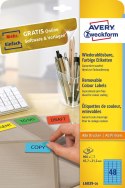 Etykiety niebieskie L6039-20 45,7 x 21,2 20 ark. usuwalne, Avery Zweckform Avery Zweckform