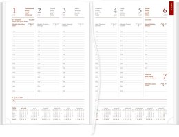 Kalendarz tygodniowy B5T Vivella, 2027, 216 B5TB CZERWONY, WOKÓŁ NAS Wokół Nas