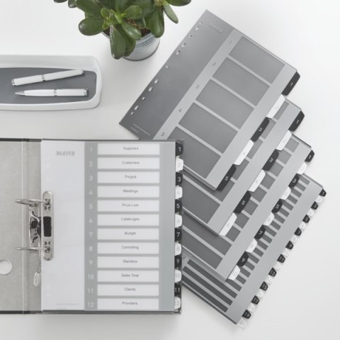 Przekładki plastikowe do nadruku tekstu na kartę, Leitz WOW, 112, biało-czarne 12160000 Leitz Przekładki plastikowe do nadruku tekstu na kartę, Leitz WOW, 112, biało-czarne 12160000 Leitz
