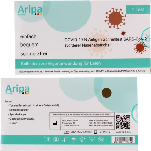 Test antygenowy wymazowy z nosa na obecność COVID-19 DOMOWY SZYBKI ARIPA 0%VAT Covid19 Test antygenowy wymazowy z nosa na obecność COVID-19 DOMOWY SZYBKI ARIPA 0%VAT Covid19