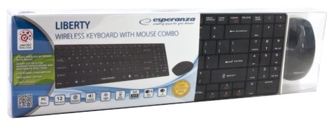 Zestaw Klawiatura+Mysz LIBERTY czarna bezprze EK122K ESPERANZA 2.4GHz Esperanza Zestaw Klawiatura+Mysz LIBERTY czarna bezprze EK122K ESPERANZA 2.4GHz Esperanza