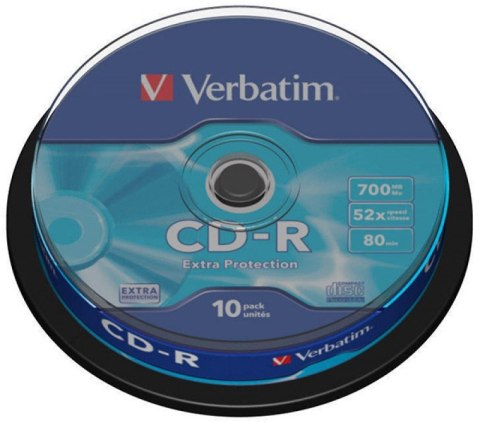 Płyta CD-R VERBATIM CAKE (10) Extra Protection 700MB x52 43437 Verbatim Płyta CD-R VERBATIM CAKE (10) Extra Protection 700MB x52 43437 Verbatim
