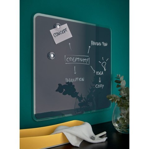 Szklana tablica magnetyczna Leitz Cosy 45x45cm, szara 70440089 Leitz Szklana tablica magnetyczna Leitz Cosy 45x45cm, szara 70440089 Leitz