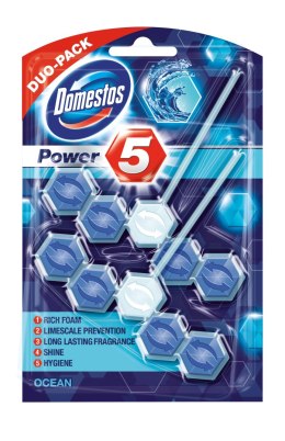DOMESTOS Zawieszka do toalety POWER5 DUO OCEAN 5x2x55g 03211 Domestos