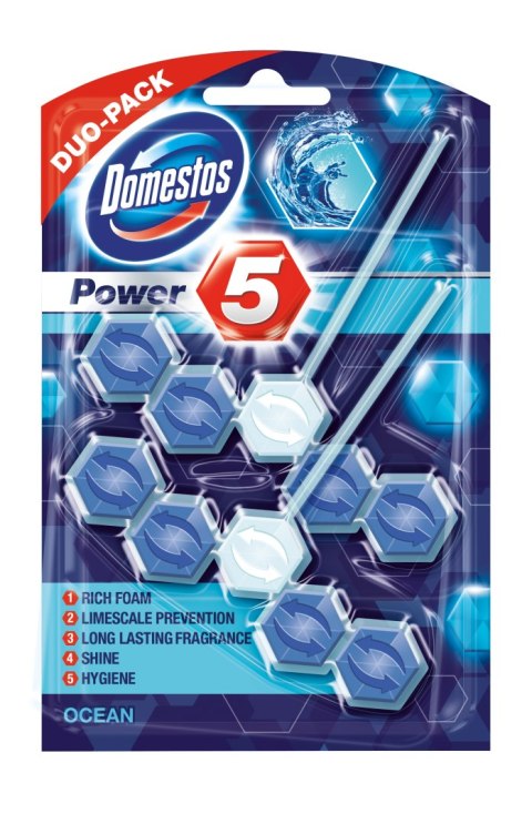 DOMESTOS Zawieszka do toalety POWER5 DUO OCEAN 5x2x55g 03211 Domestos DOMESTOS Zawieszka do toalety POWER5 DUO OCEAN 5x2x55g 03211 Domestos