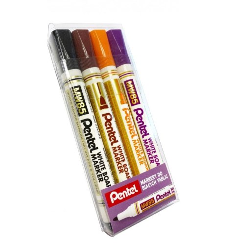 Marker do białych tablic PENTEL komplet 4szt w etui MW85-WA4AEFVPL suchościeralny 4 kolory Pentel Marker do białych tablic PENTEL komplet 4szt w etui MW85-WA4AEFVPL suchościeralny 4 kolory Pentel