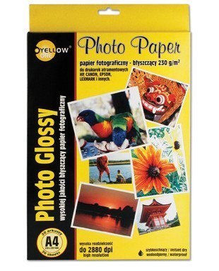 Papier fotograficzny błyszczący 4G130, 130 g/m, A4 20 arkuszy YELLOW ONE 150-1177 Yellow One Papier fotograficzny błyszczący 4G130, 130 g/m, A4 20 arkuszy YELLOW ONE 150-1177 Yellow One