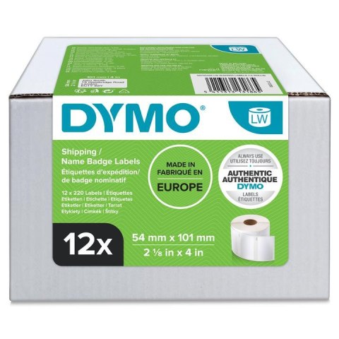 Identyfikator transportowy imienny - 101 x 54 mm, biały - VALUE PACK 12 szt. S0722420 Dymo