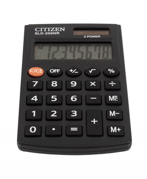 Kalkulator kieszonkowy CITIZEN SLD-200NR, 8-cyfrowy, 98x62mm, czarny CITIZEN Kalkulator kieszonkowy CITIZEN SLD-200NR, 8-cyfrowy, 98x62mm, czarny CITIZEN