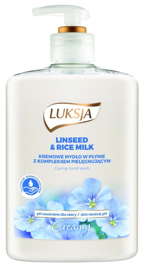 LUKSJA Mydło w płynie z dozownikiem 500 ml LINSEED&RICE MILK 8896 Luksja LUKSJA Mydło w płynie z dozownikiem 500 ml LINSEED&RICE MILK 8896 Luksja