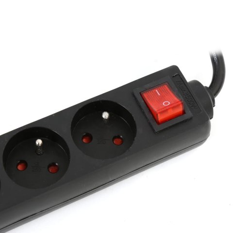 Listwa zasilająca 3m czarna FIESTA 10A 5gniazd typu E FRENCH 42044 FL5 F3 Tracer