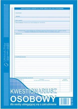 504-A1 Kwestionariusz osobowy dla osoby ubiegającej się o zatrudnienie (offset) Michalczyk Michalczyk i Prokop 504-A1 Kwestionariusz osobowy dla osoby ubiegającej się o zatrudnienie (offset) Michalczyk Michalczyk i Prokop