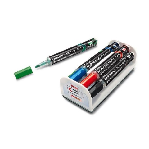 Markery suchościeralne MAXIFLO FLEX-FEEL 4 sztuki z gąbką MWL5SBF-4N Pentel Markery suchościeralne MAXIFLO FLEX-FEEL 4 sztuki z gąbką MWL5SBF-4N Pentel