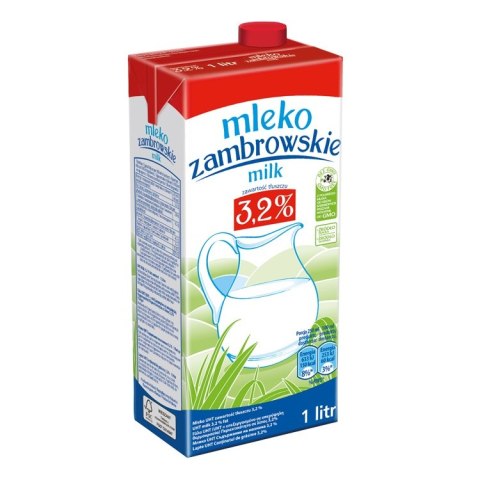 Mleko ZAMBROWSKIE UHT 3.2% 1l Gostyń Mleko ZAMBROWSKIE UHT 3.2% 1l Gostyń