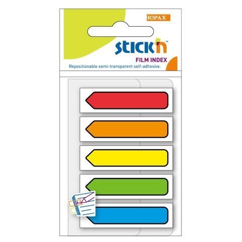 Zakładki indeksujące Strzałki 45x12mm mix 5 kolorów neon STICKN 21464 StickN Zakładki indeksujące Strzałki 45x12mm mix 5 kolorów neon STICKN 21464 StickN