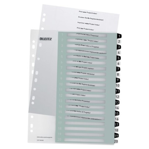 Przekładki plastikowe do nadruku tekstu na kartę, Leitz WOW, 120, biało-czarne 12170000 Leitz Przekładki plastikowe do nadruku tekstu na kartę, Leitz WOW, 120, biało-czarne 12170000 Leitz