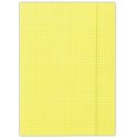 Teczka z gumką,A4, 400gsm,3skrzydła, DONAU żółta w kratkę FEP11 (X) Donau