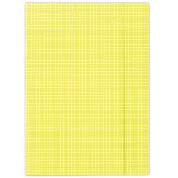Teczka z gumką,A4, 400gsm,3skrzydła, DONAU żółta w kratkę FEP11 (X) Donau