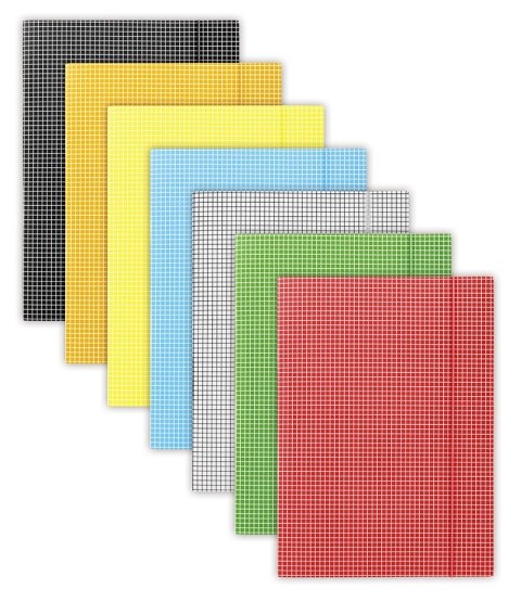 Teczka z gumką,A4, 400gsm,3skrzydła, DONAU żółta w kratkę FEP11 (X) Donau