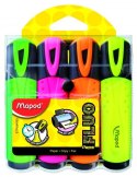 Zakreślacz FLUO PEPS mix kolorów 4szt etui z zawieszką MAPED 742547 Maped