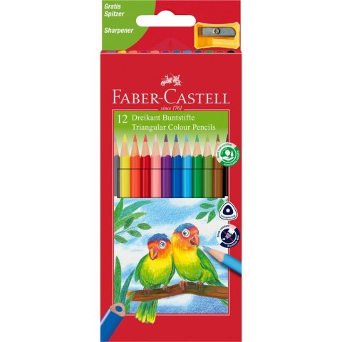 Kredki ołówkowe trójkątne eko 12 kolorów + temperówka FC120523 FABER CASTELL Faber-Castell