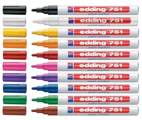 Marker EDDING lakierowy 751 czarny końcowka okrągła 1-2mm Edding