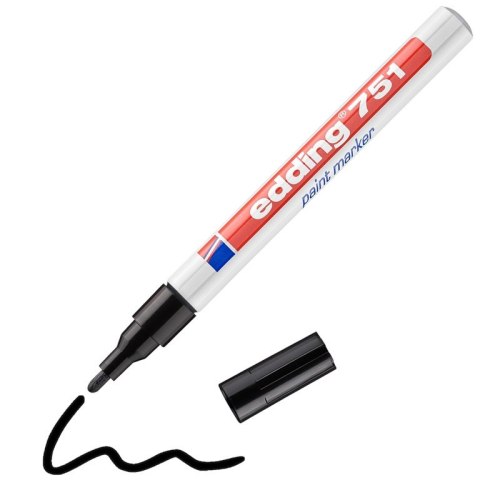 Marker EDDING lakierowy 751 czarny końcowka okrągła 1-2mm Edding