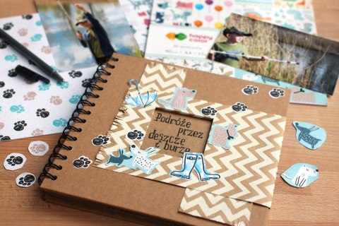 Album na spirali z okienkiem, 20x20cm, 30 ark, brązowe eco, 180g/m2, Happy Color HA 7631 2020-WE30 Happy Color Album na spirali z okienkiem, 20x20cm, 30 ark, brązowe eco, 180g/m2, Happy Color HA 7631 2020-WE30 Happy Color
