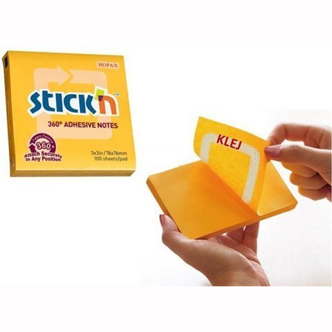 Bloczek STICKN 76x76mm 360stopni ciemnożółty 21551 StickN Bloczek STICKN 76x76mm 360stopni ciemnożółty 21551 StickN