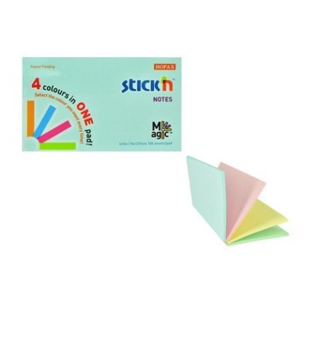 Bloczek STICKN MAGIC PAD 76x127mm pastel mix kolorów 21576 StickN Bloczek STICKN MAGIC PAD 76x127mm pastel mix kolorów 21576 StickN