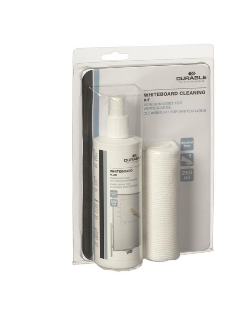 Zestaw do czyszczenia tablic suchościeralnych DURABLE (583300) płyn250ml+ściereczka z mikrofibry Durable