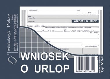 Wniosek o urlop, A6 40 kartek, 10-515-5 DOTTS Dotts Wniosek o urlop, A6 40 kartek, 10-515-5 DOTTS Dotts