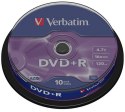 Płyta DVD+R VERBATIM CAKE (10) 4.7GB x16 Matt Silver 43498 Verbatim