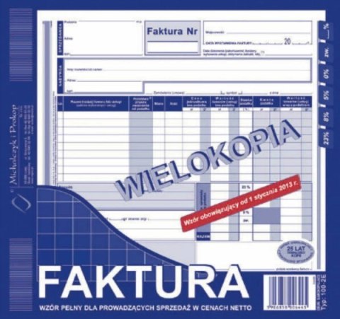 102-2E Faktura VAT MICHALCZYK&PROKOP 2/3 A4 80 kartek Michalczyk i Prokop 102-2E Faktura VAT MICHALCZYK&PROKOP 2/3 A4 80 kartek Michalczyk i Prokop