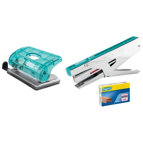 Dziurkacz mini Rapid ColourBreeze FC5, 10 kartek, 5 lat gwarancji, niebieski 5001332 Rapid Dziurkacz mini Rapid ColourBreeze FC5, 10 kartek, 5 lat gwarancji, niebieski 5001332 Rapid