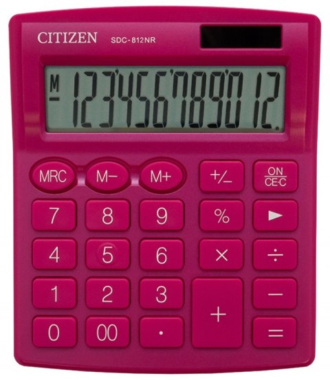 Kalkulator biurowy CITIZEN SDC-812NRPKE, 12-cyfrowy, 127x105mm, różowy CITIZEN Kalkulator biurowy CITIZEN SDC-812NRPKE, 12-cyfrowy, 127x105mm, różowy CITIZEN