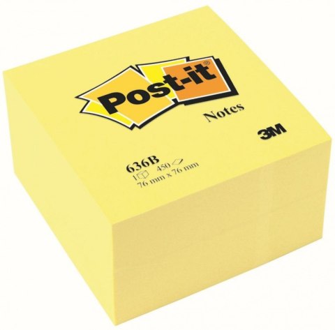 Kostka samoprzylepna POST-IT_ (636B), 76x76mm, 1x450 kart., żółta Post-It 3M Kostka samoprzylepna POST-IT_ (636B), 76x76mm, 1x450 kart., żółta Post-It 3M