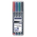 Foliopis Lumocolor, B, wodoodporny, zestaw 4 kol. (2, 3, 5, 9) w etui box, Staedtler S 314 WP4 Staedtler