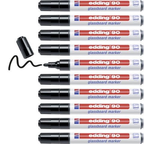 Marker EDDING do tablic szklanych czarny 90/001/c ed suchościeralny Edding