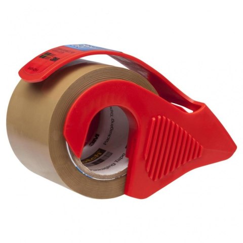 Mini dyspenser do taśm SCOTCH (C.5020.D), w zestawie taśma pakową, 48mmx20,3m, czerwony Scotch 3M