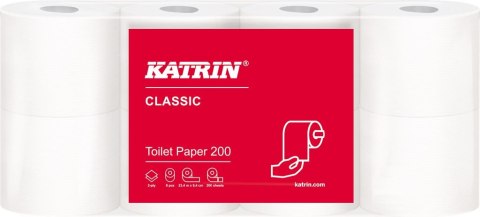 Papier toaletowy, małe rolki KATRIN PLUS 2W Toilet 200, 104749, opakowanie: 8 rolek Katrin Papier toaletowy, małe rolki KATRIN PLUS 2W Toilet 200, 104749, opakowanie: 8 rolek Katrin