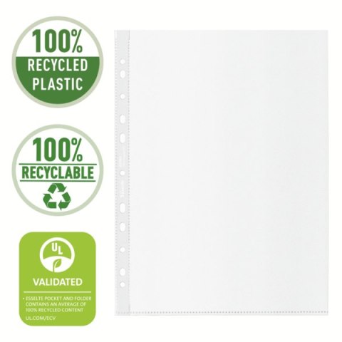 Koszulka groszkowa Recycled Premium PP 70 mic. A4, 627493, w kartonie, op.100 szt. Esselte Koszulka groszkowa Recycled Premium PP 70 mic. A4, 627493, w kartonie, op.100 szt. Esselte