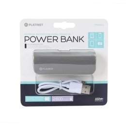 Powerbank, przenośna ładowarka Platinet LEATHER 2600mAh GREY + MICRO CABLE KABEL PMPB26LG Platinet