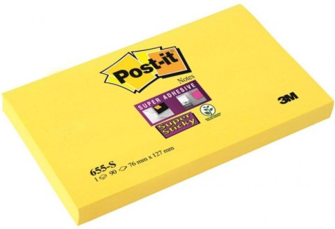Bloczek samoprzylepny POST-IT_ Super Sticky (655-S), 127x76mm, 1x90 kart., żółty Post-It 3M Bloczek samoprzylepny POST-IT_ Super Sticky (655-S), 127x76mm, 1x90 kart., żółty Post-It 3M
