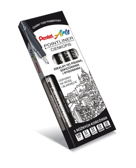 Cienkopis kalibrowany POINTLINER czarny S20P-1A 0,1mm PENTEL Pentel Cienkopis kalibrowany POINTLINER czarny S20P-1A 0,1mm PENTEL Pentel
