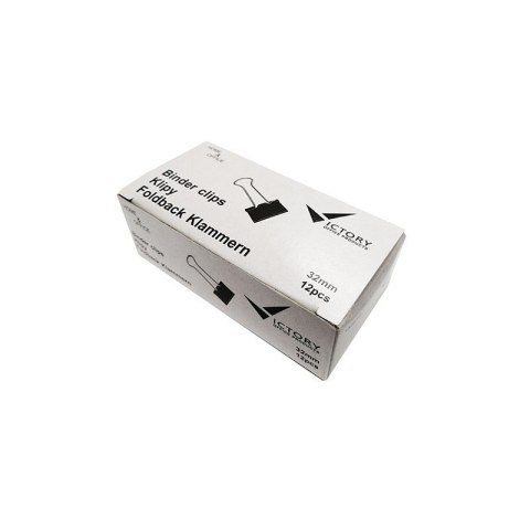 Klip 25mm 12szt (1 cal) czarny VICTORY 125K12 Victory Office Klip 25mm 12szt (1 cal) czarny VICTORY 125K12 Victory Office