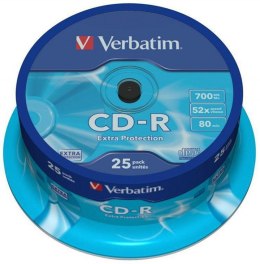Płyta CD-R VERBATIM CAKE (25) Extra Protection 700MB x52 43432 Verbatim