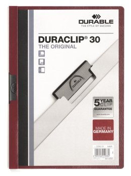 Skoroszyt DURABLE DURACLIP Original 30 ciemno czerwony 2200-31 Durable