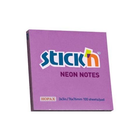 Bloczek STICKN 76x76mm fioletowy neonowy 100k 21210 STICKN StickN Bloczek STICKN 76x76mm fioletowy neonowy 100k 21210 STICKN StickN